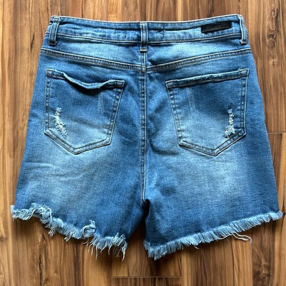 Risen High Rise Distressed Jean Shorts - Picture 6 of 6